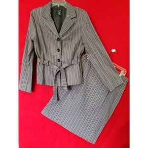 T. Milano Gray Pinstripe Suit EUC